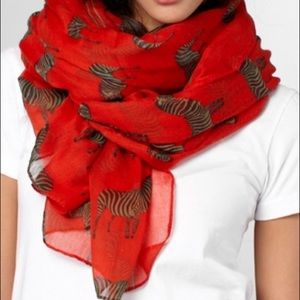 Red Zebra printed scarf ( ❗️Not from Urban❗️ )