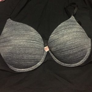 Striped grey bra from Pink Victoria Secret
