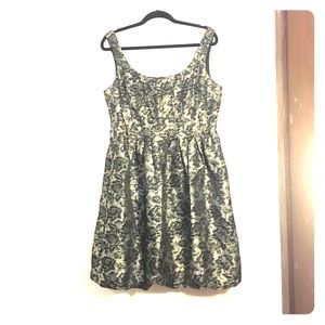 London Times Floral Lace Metallic Dress Black/Gold