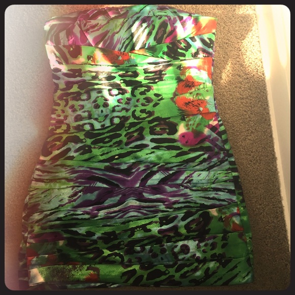 Strapless mini dress