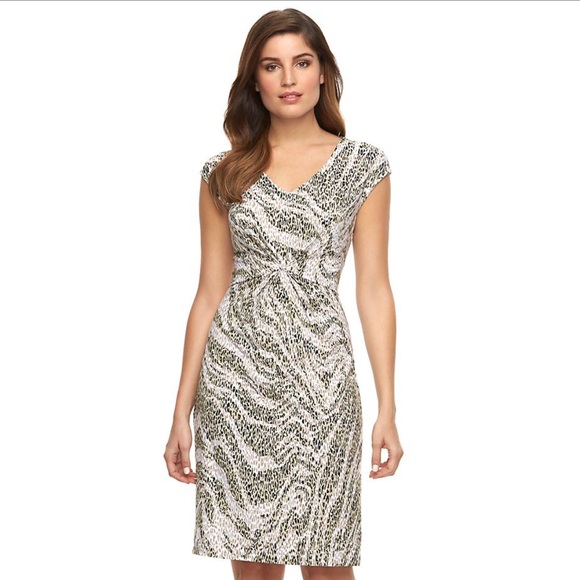 Dana Buchman Dresses & Skirts - 🆕 Women's Leopard Print Knot-Front Design Dress