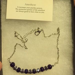 New in box Amethyst with silver necklace.