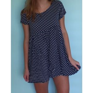 American Apparel Navy Polka Dot Babydoll Dress