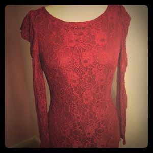 Forever 21 fitted lace dress with exposed zipper