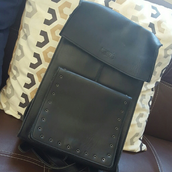 Genuine leather backpack purse