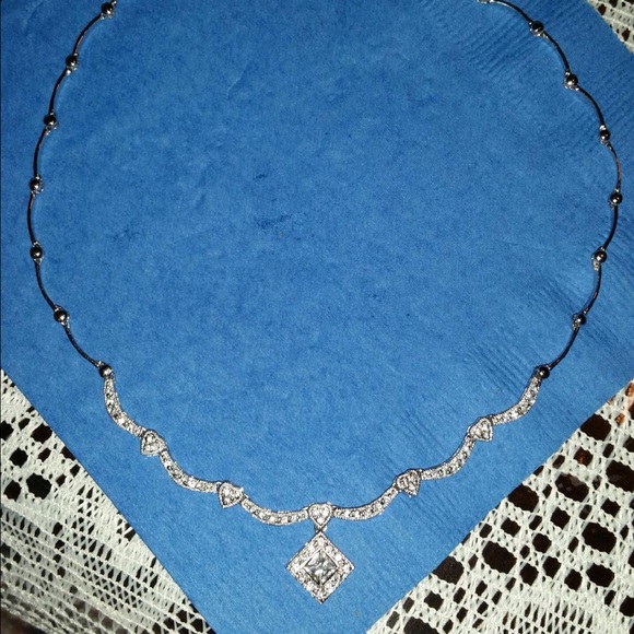 Silver Cubic Zerconia Necklace