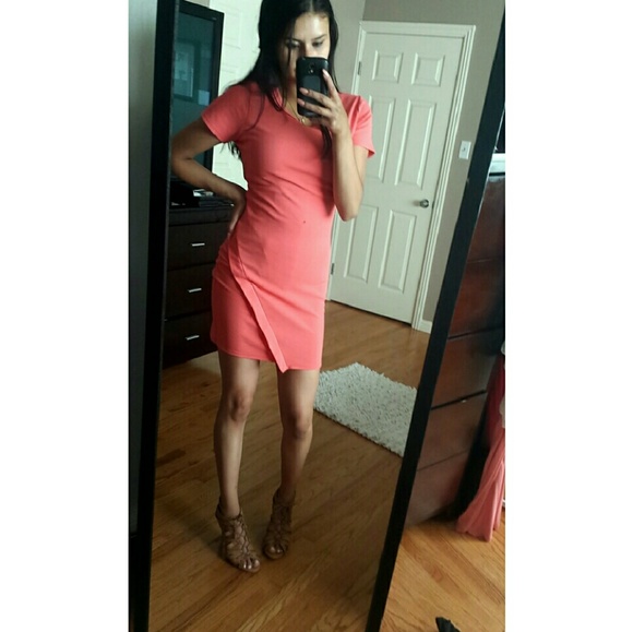 Coral envelope dress