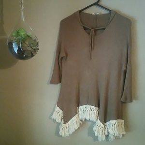 Ponch Type Sweater with Sleeves