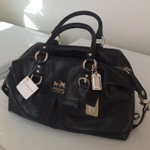 Coach Madison Sabrina Satchel Black Leather NWT