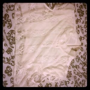 White Lace Crop Top
