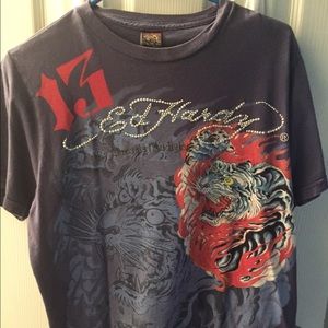Ed Hardy, Men's Tee Shirt, Size Large