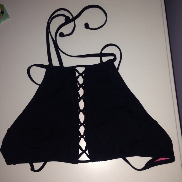 Never worn PINK high neck swim top