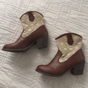 Brown & Lace Boots by Mudd