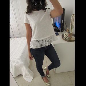 Kate Spade Dot Eyelet Inset Tee