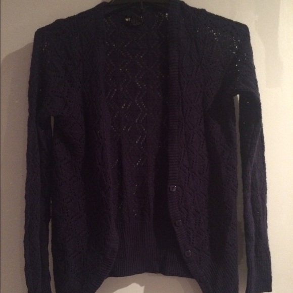 Navy blue button-up cardigan