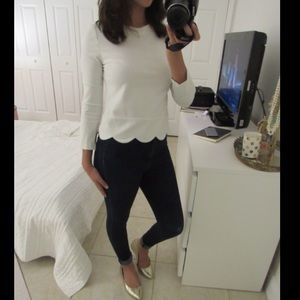 Kate Spade Ponte Scallop Top