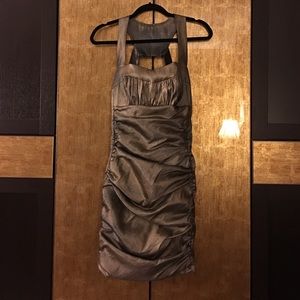 Metallic gold dress.