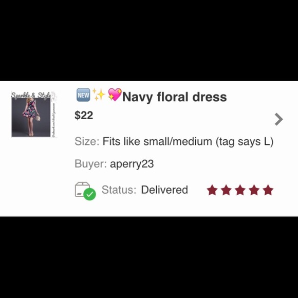 ✨💖Navy blue damask dress - Picture 3 of 3