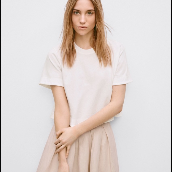 Aritzia Wilfred maroon Dureé crop t-shirt