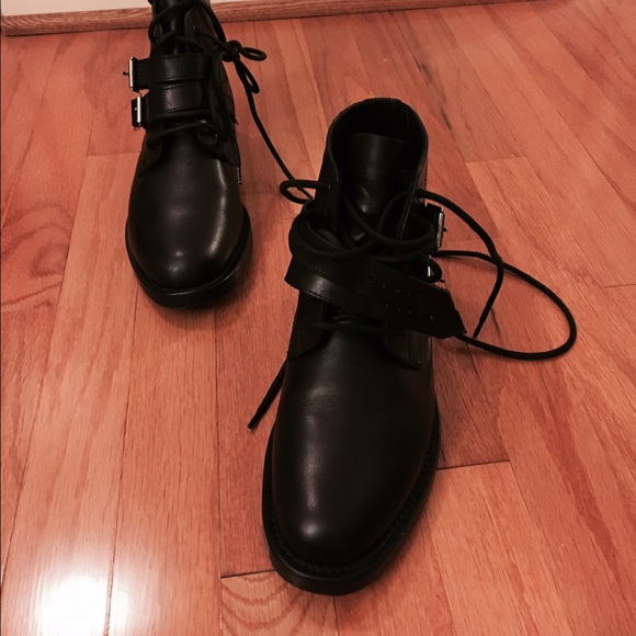 Saint Laurent Ranger Black Ankle Combat Boots - Picture 3 of 4