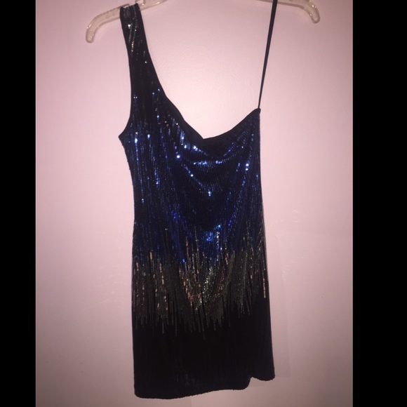 Blue ombre sequence dress sz:small