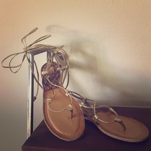 Gold Dolce Vita 'Karma' Gladiator Sandals