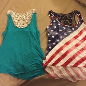 TWO Lace Back Tank Tops