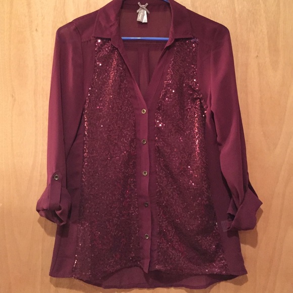 Sequin button up blouse **SALE**