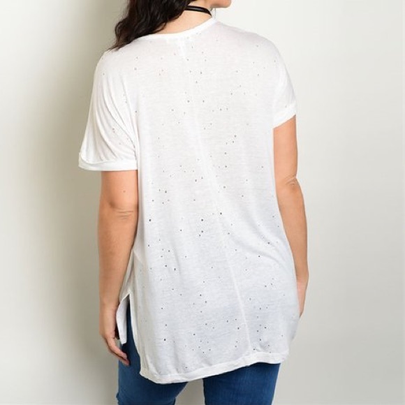 | EE+ | 'LARA' DISTRESSED T-SHIRT | - Picture 2 of 6