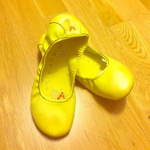 Yellow vegan leather  flats