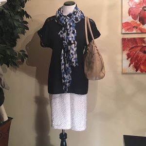 Ann Taylor Navy career blouse
