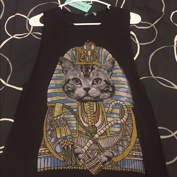 NWT! Egyptian Sphinx/artsy cat tank - Picture 1 of 2