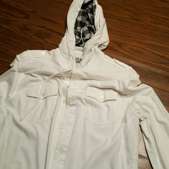 Express White long sleeve Hoodie shirt
