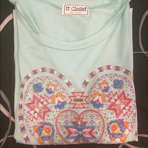 Delia's heart high low tee