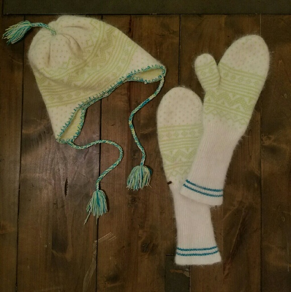 Free People Angora Hat and Mittens Set