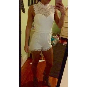 White lace romper