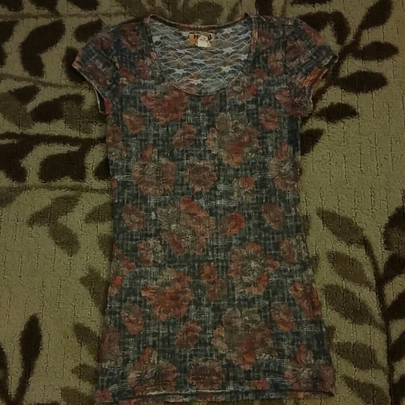 Gray Lace Top