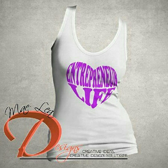 Mae Lea Designs Tops - Entrepreneur Life Heart Print Tank White