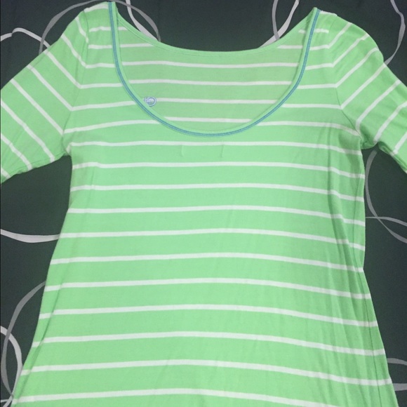 Striped swoop neck tee with low back - Picture 2 of 3