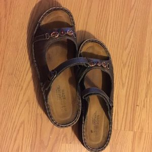 NAOT Beaded Leather and Cork Sandal size 38 EU