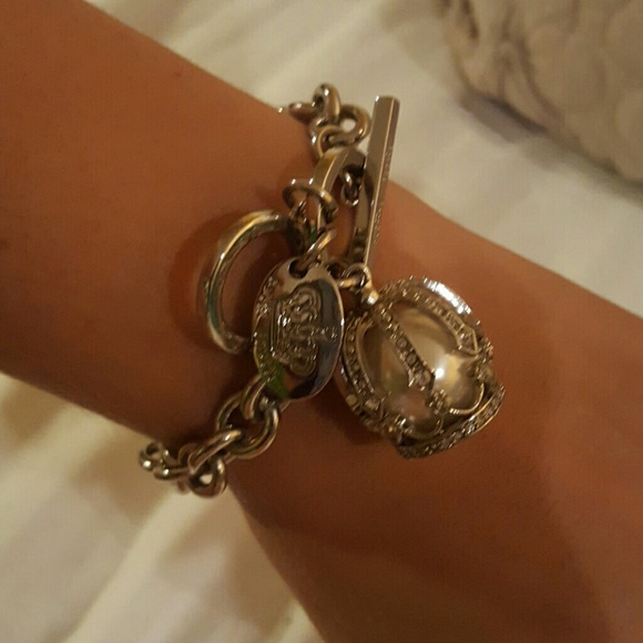 Chunky Pearl Crown Charm Bracelet