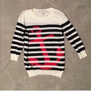 Navy/White Striped J Crew Sweater