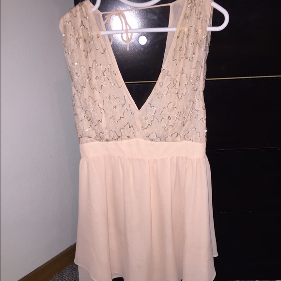 *ON SALE* ASOS Chiffon Beaded Double V Neck Dress