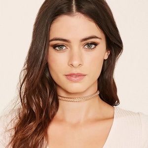 "Charles" Metal Tattoo Choker in Gold