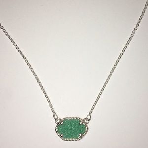 Sparkling Green and Silver Elisa Collar Necklace