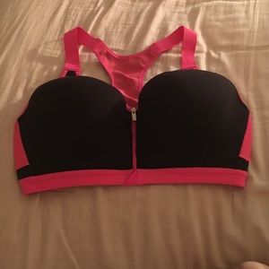 VSX sport 38DD zipper front racer back bra