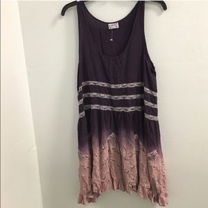 Free People Lace and Voile Trapeze Slip