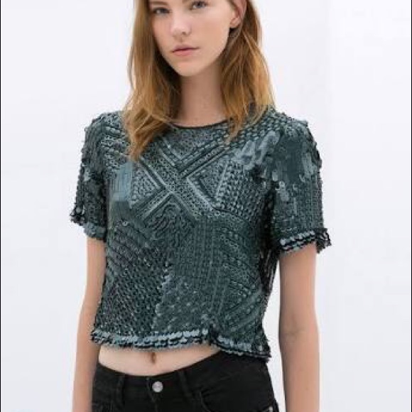 RARE Zara sequin top