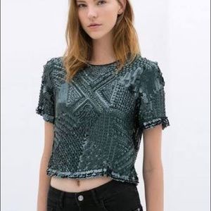 RARE Zara sequin top