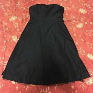 J Crew Navy Silk Strapless Dress